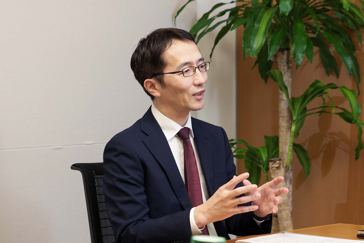 野田氏へのインタビュー風景