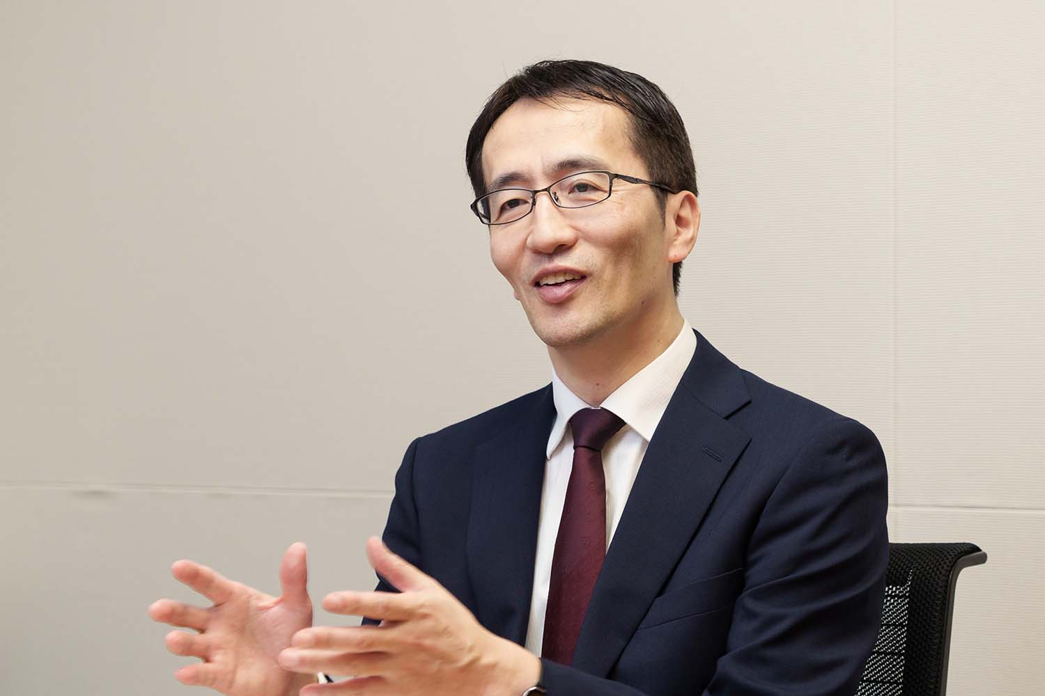 野田氏へのインタビュー風景