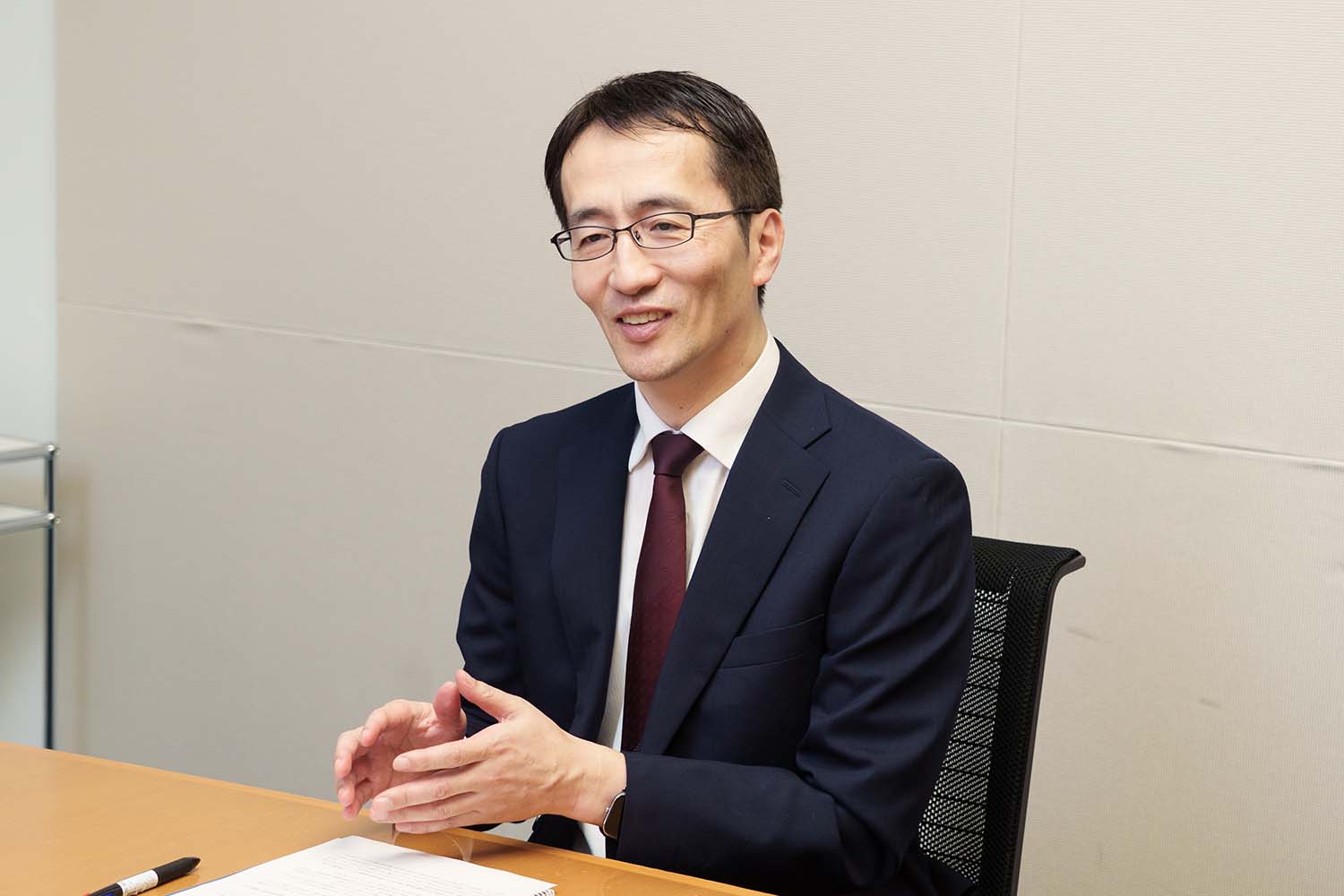 野田氏へのインタビュー風景